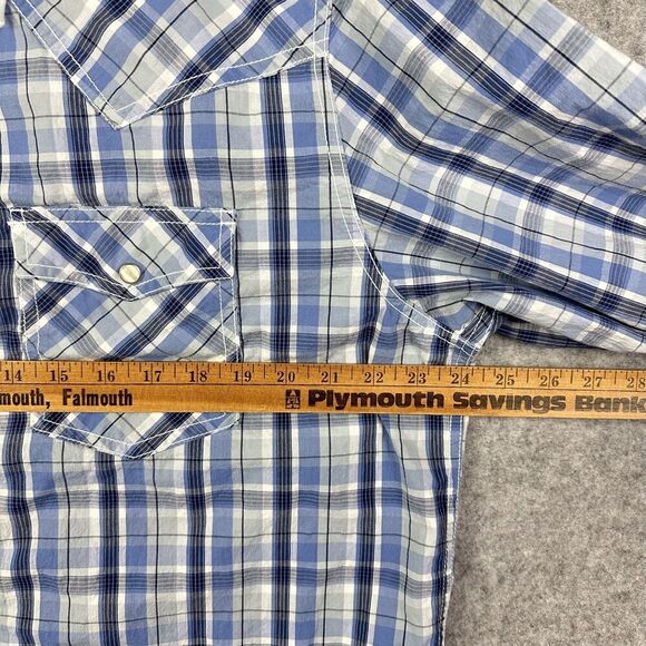 Wrangler 20X Competition Shirt Mens XL Plaid Pearl Snap Flip Cuff Western Rodeo - Picture 12 of 13